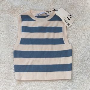 nwt zara stripped sweater vest